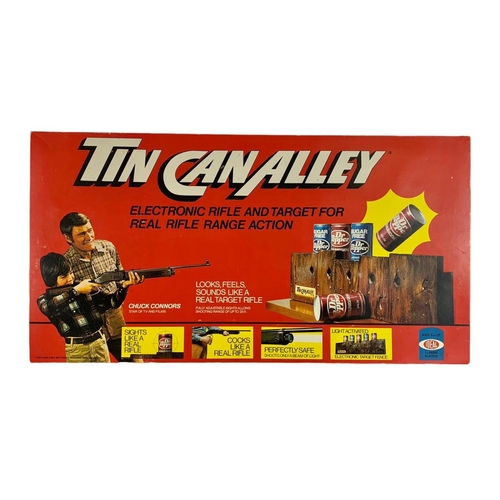 632 - IDEAL Tin Can Alley electronic rifle and target for real rifle range action. Box measures 82 x 42cm