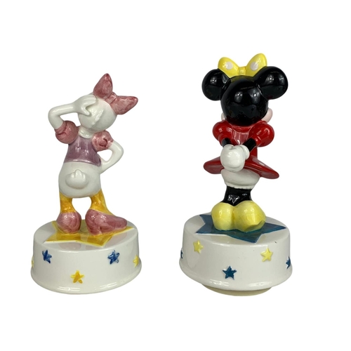 744 - 2 Schmid Musical Collectibles Walt Disney musical pottery figures. 21.5cm