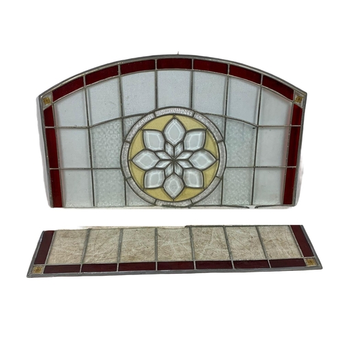 205a - Vintage stain glass. 91 x 55cm