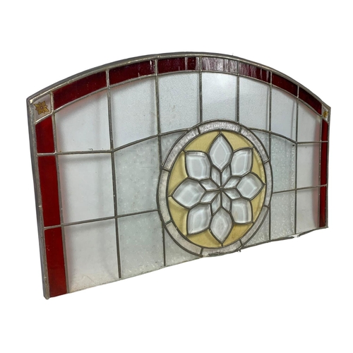 205a - Vintage stain glass. 91 x 55cm