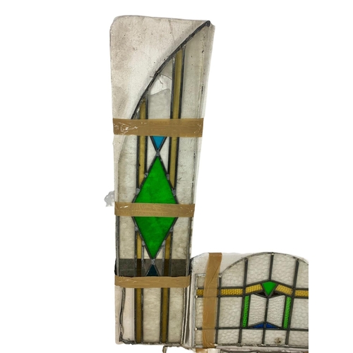 205b - 4 pieces of vintage stain glass.