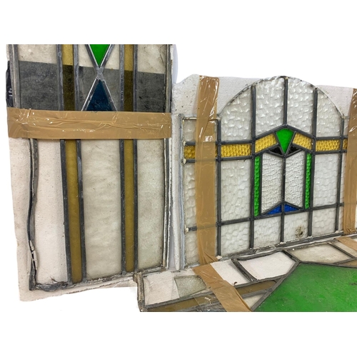 205b - 4 pieces of vintage stain glass.