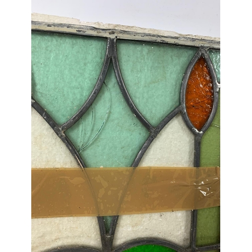 205c - 4 pieces of vintage stain glass.