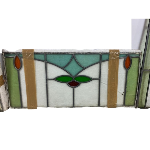 205c - 4 pieces of vintage stain glass.