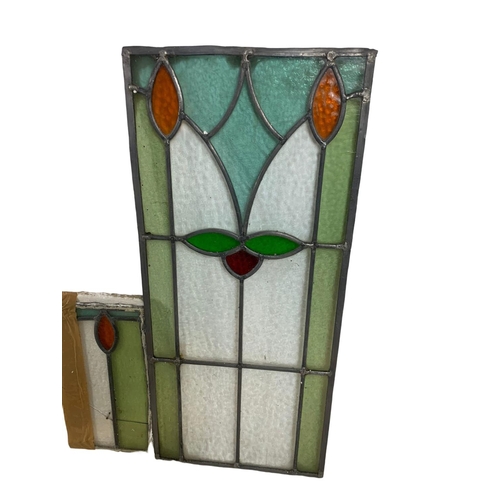 205c - 4 pieces of vintage stain glass.