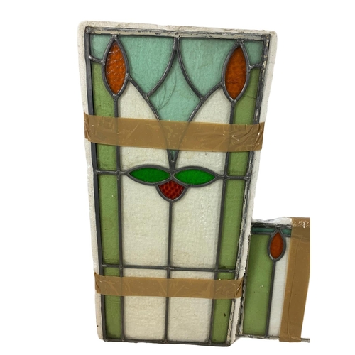 205c - 4 pieces of vintage stain glass.