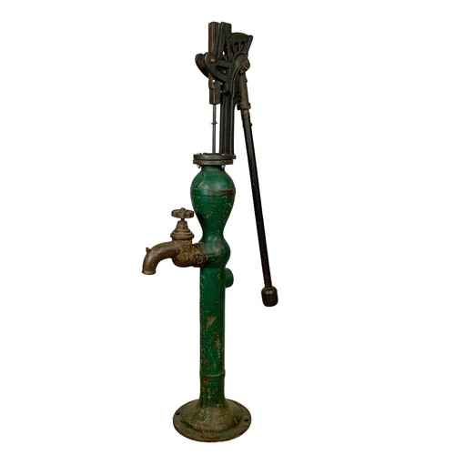 48a - Victorian cast iron garden water pump. 127cm
