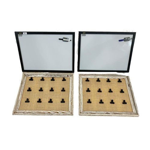 650 - 2 magnetic whiteboards with 2 framed clipboards, 60cm x 45cm