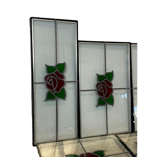 776 - 9 pieces of modern stain glass. Largest piece 53cm