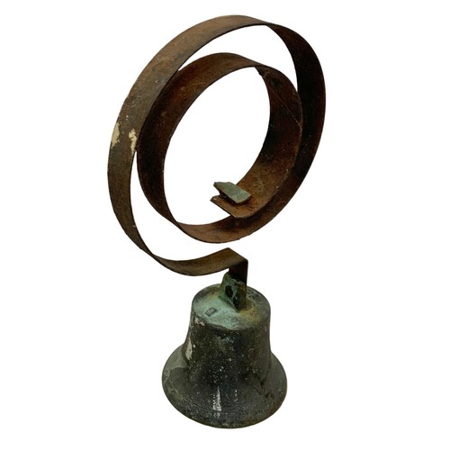 712 - Victorian shop bell bell and jewellery repair stand. Bell measures 23.5cm