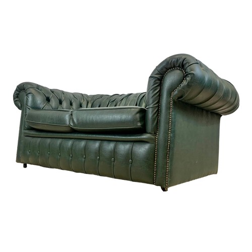 1213 - Faux leather Chesterfield 2 seater sofa.