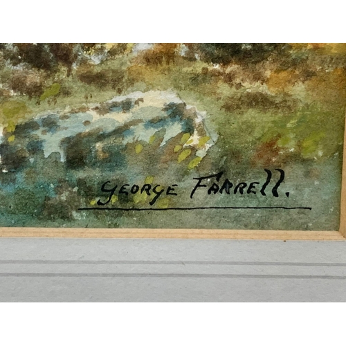175a - Watercolour painting by George Farrell in a gilt frame. 47 x 32cm
