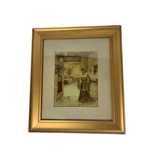 204a - 2 Edwardian gilt framed prints, 41cm x 47cm