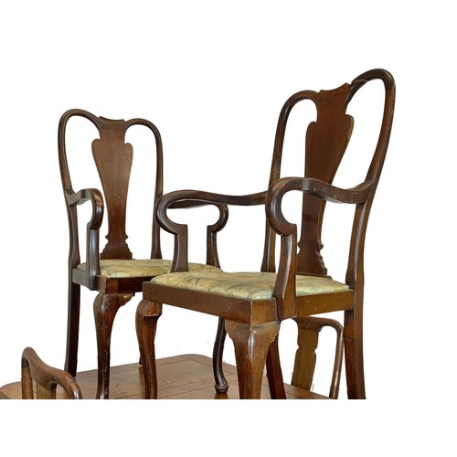 1215 - Vintage oak draw-leaf dining table and chairs