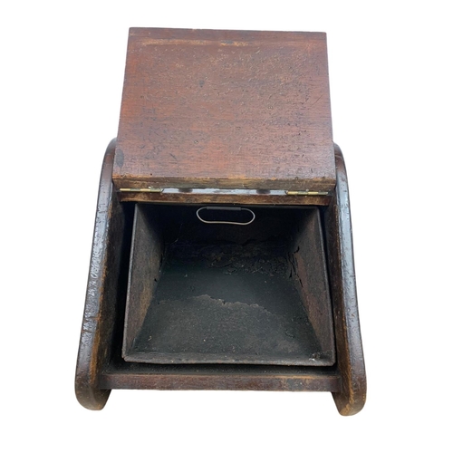 18 - Victorian mahogany and brass coal scuttle. 50 x 38 x 37cm