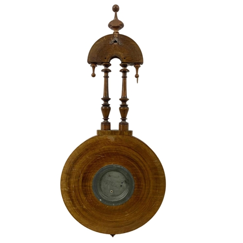 20 - Late Victorian walnut barometer. 35 x 78cm