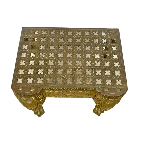 24 - Large early 20th century brass trivet stand. 46 x 36 x 28cm