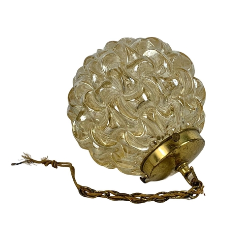 73 - Amber bubble glass ceiling light. Circa 1960. 26cm.