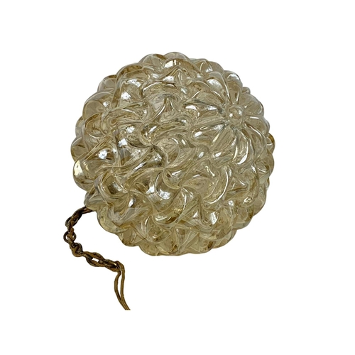 73 - Amber bubble glass ceiling light. Circa 1960. 26cm.