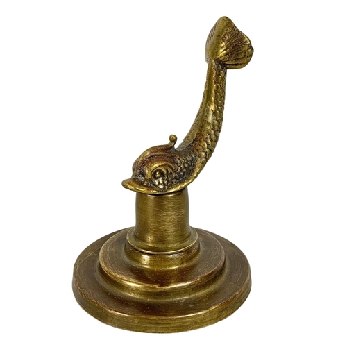 80 - Small bronze figure on a marble base signed JWA, with 2 brass ornaments, one on a marble base. 10cm