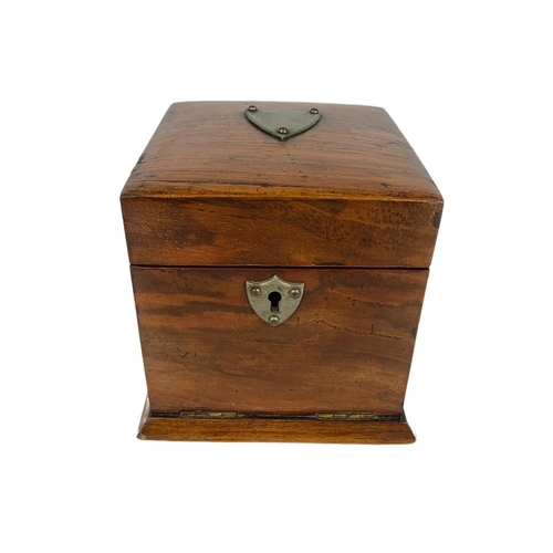 109 - Victorian rosewood jewellery box. 13 x 14 x 13cm