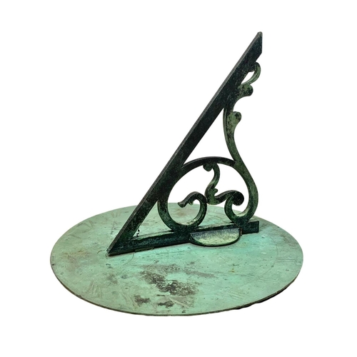 37 - Early 20th century bronze sundial. Stamped Rich Carlow 1810. 28 x 24cm