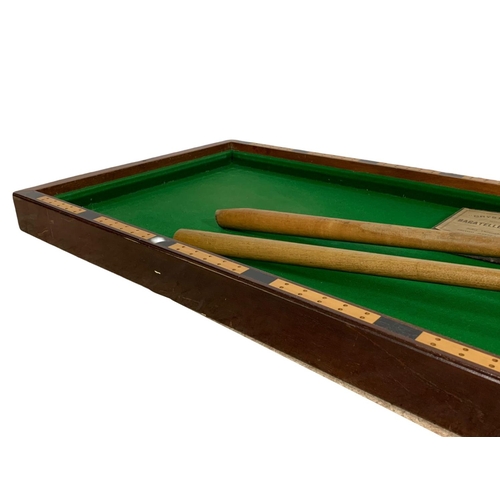 43 - Edwardian bagatelle game by E. J. Riley. Opened 183cm. Closed 91 x 51cm.