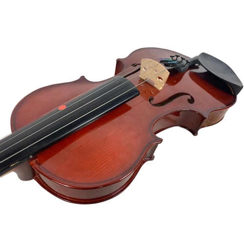 46 - Primavera violin in case. Case measures 74cm