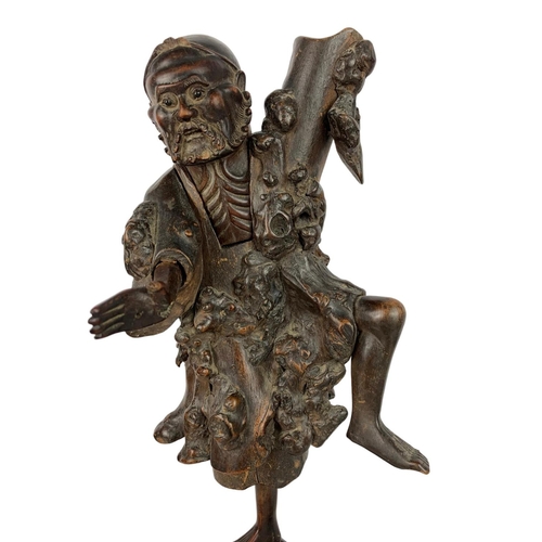 56 - 19th century Chinese carved root wood figure. 54cm