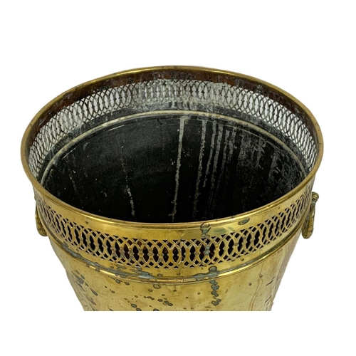 6 - Victorian ornate brass coal bucket. 30.5cm