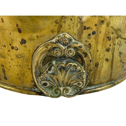 6 - Victorian ornate brass coal bucket. 30.5cm