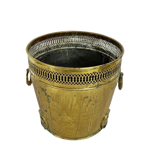 6 - Victorian ornate brass coal bucket. 30.5cm