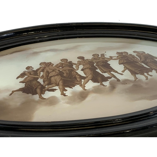 7 - Late 19th century classical theme print on glass. 48.5 x 31cm