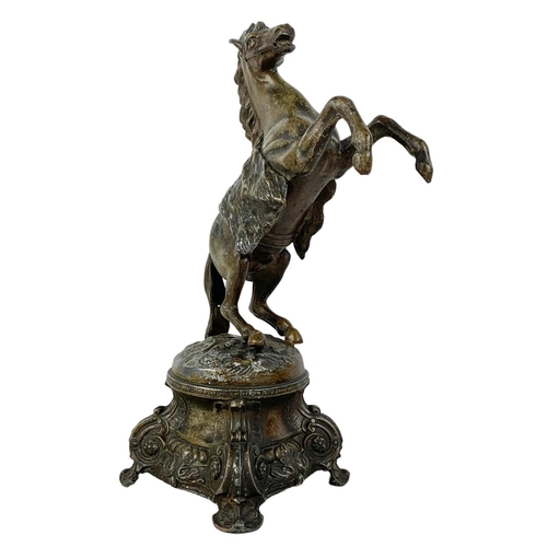 146 - Early 20th century spelter horse. 37cm.