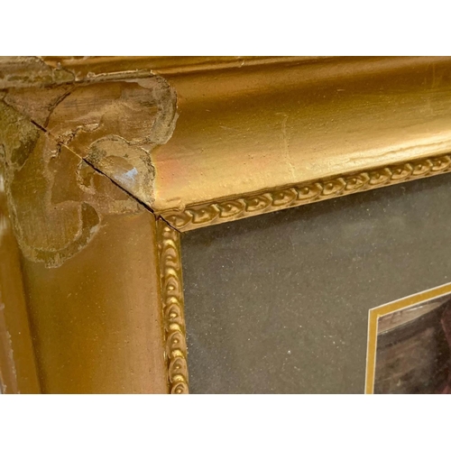 165 - Pair of Edwardian gilded frames with later prints. 65 x 49.5cm