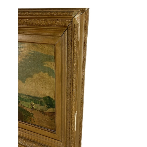 166 - Victorian gilt framed oil painting signed AMA. 74 x 56cm including frame.