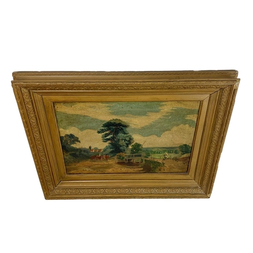 166 - Victorian gilt framed oil painting signed AMA. 74 x 56cm including frame.