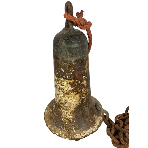 186 - Large Victorian cast iron bell. 36cm