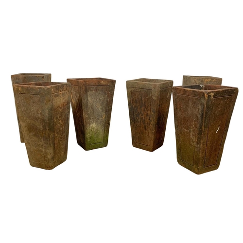 208 - 6 Edwardian period terracotta garden planters. 16 x 29.5cm