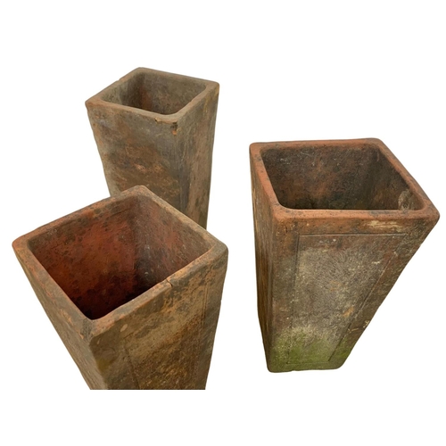 208 - 6 Edwardian period terracotta garden planters. 16 x 29.5cm