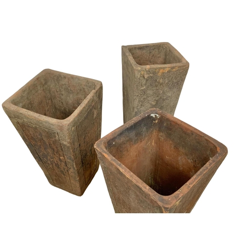 208 - 6 Edwardian period terracotta garden planters. 16 x 29.5cm