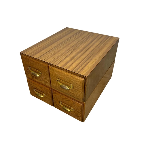 214 - Early 20th century oak filing drawer with Formica top. 38 x 44 x 30cm