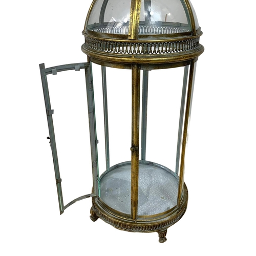 215 - Large ornate brass lantern. 79cm