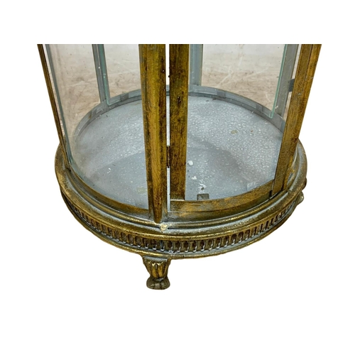 215 - Large ornate brass lantern. 79cm