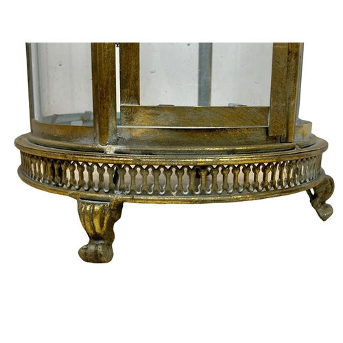 215 - Large ornate brass lantern. 79cm