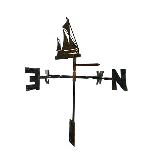 377 - Vintage wrought iron weathervane. 76cm.