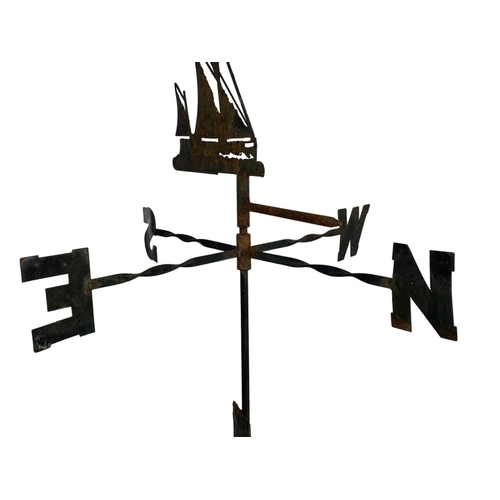 377 - Vintage wrought iron weathervane. 76cm.