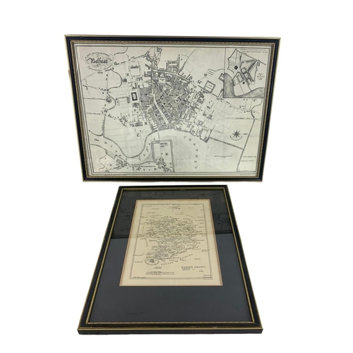 383 - 2 vintage maps. Belfast and Tipperary. Largest 46 x 34cm