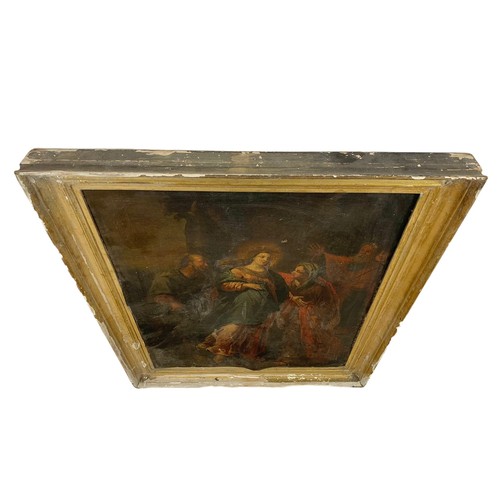 63b - Large late 18th early 19th century oil painting of religious figures in a gilt frame. In the style o... 