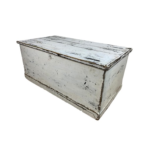 63c - Victorian painted pine trunk. 93 x 47 x 41cm